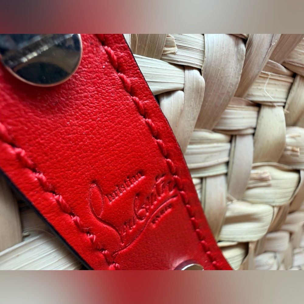 Christian Louboutin Cabata Mini Pink and Tan Woven Tote - Picture 5 of 7